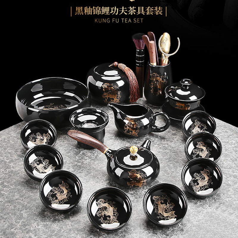 Trace the gold tea set