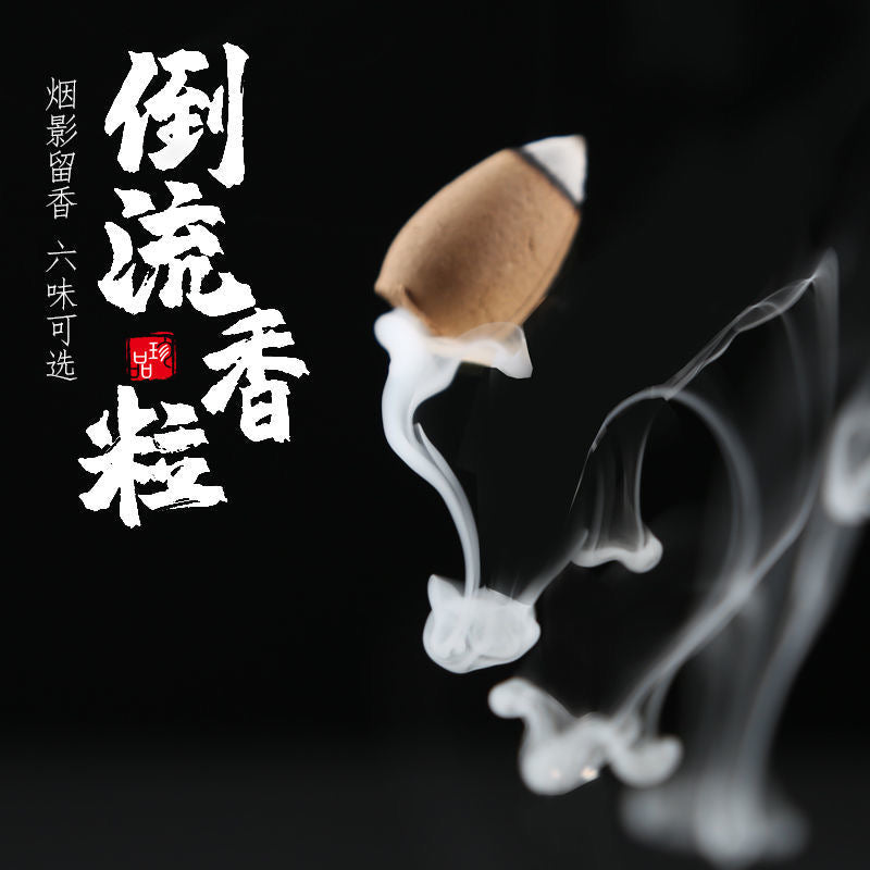 The smoke was flowing down like a painting