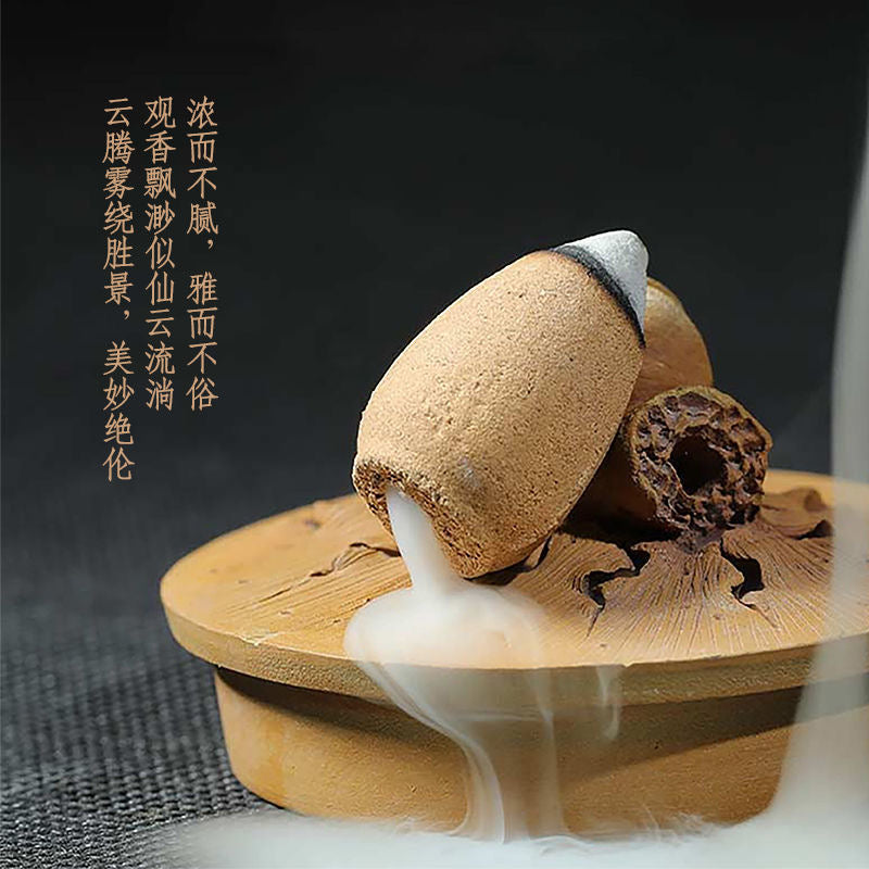 The smoke was flowing down like a painting