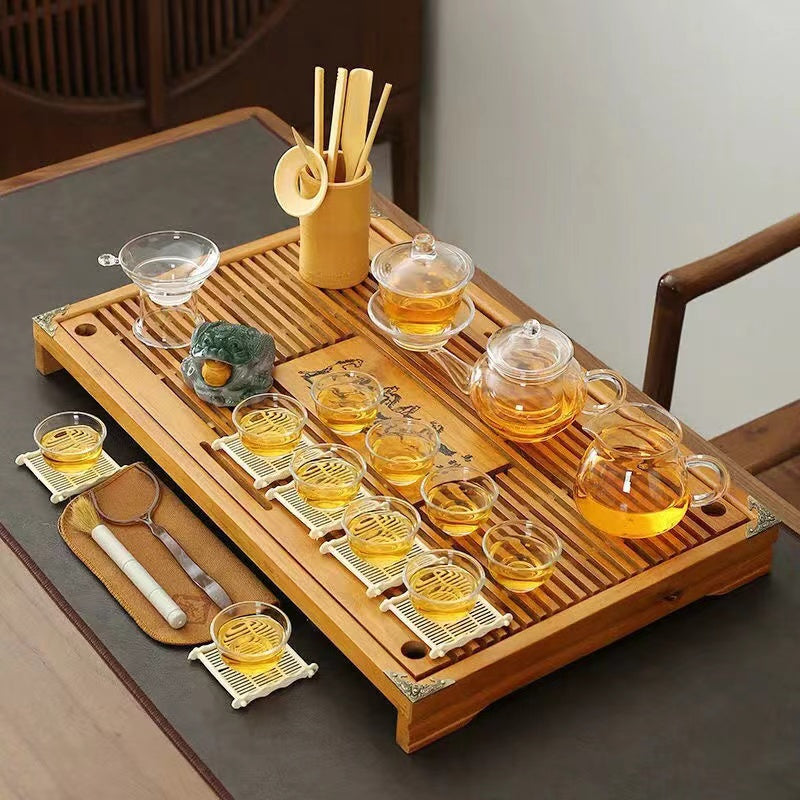 Solid wood tea tray