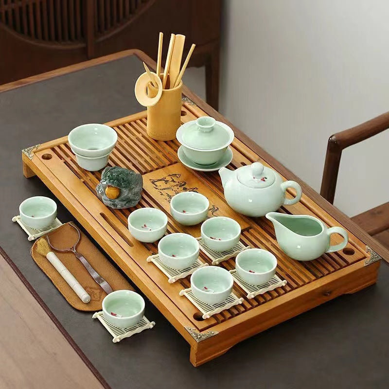 Solid wood tea tray