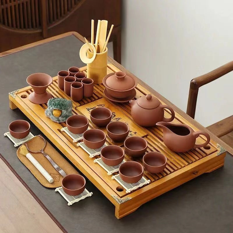 Solid wood tea tray